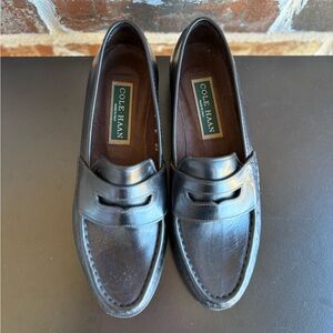 Cole Haan Black Leather Loafers Green Label